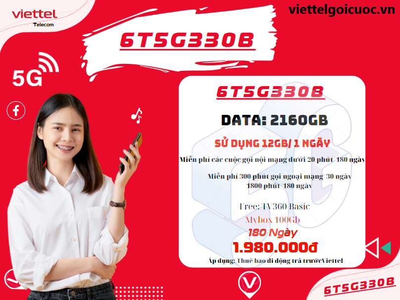 Gói cước 6T5G330B Viettel