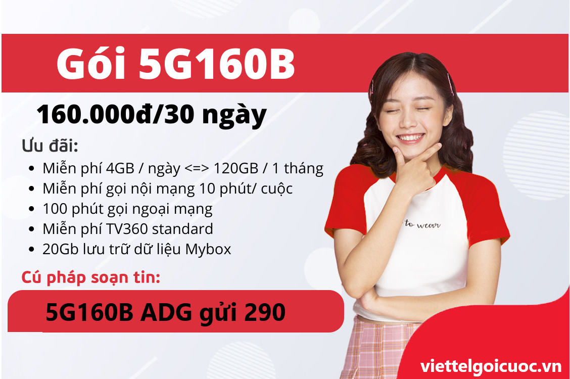 Gói cước 5G160B Viettel