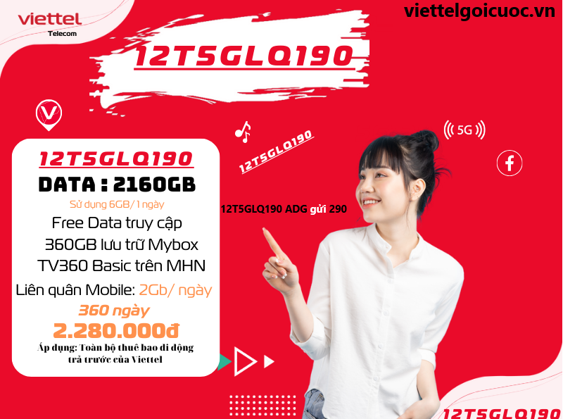 Gói cước 12T5GLQ190 Viettel