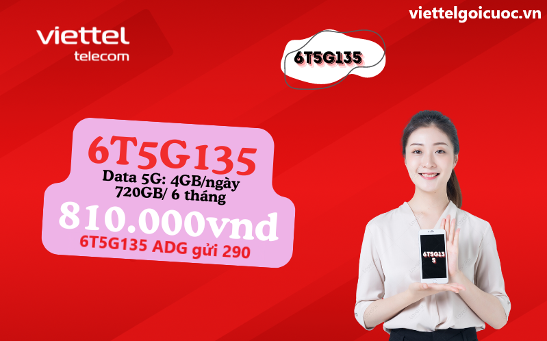 Gói cước 6T5G135 Viettel